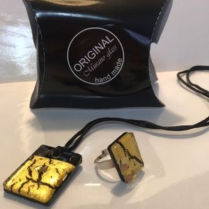 Murano Glass necklace and ring gift set